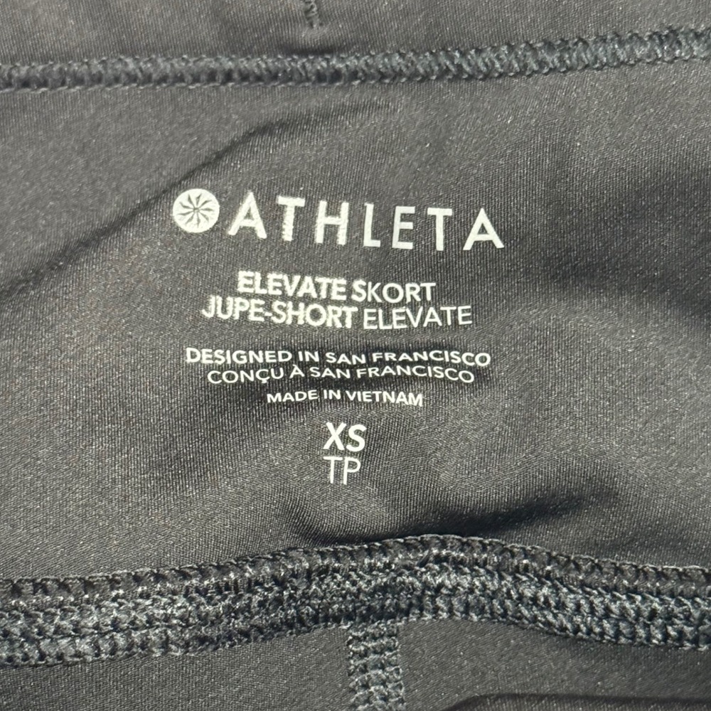 Athleta Elevate Skort Black Pleated Tennis Golf Running Skirt XS - Picture 2 of 6